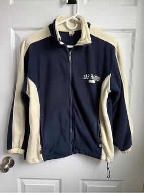 GOGO Sports Authority Bar Harbor Navy and Cream Fleece Zip Jacket